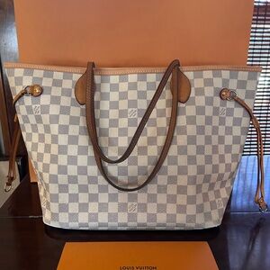 Louis Vuitton Never Full Tote Bag - Cream and Brown